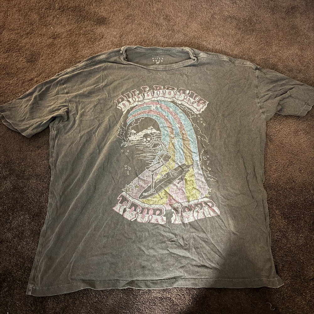 Billabong Oversized Graphic Tee with Rainbow Design